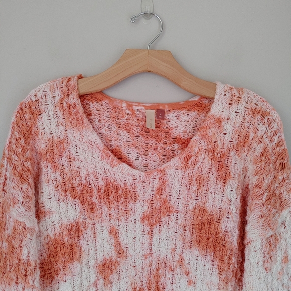 Anthropologie Pilcro Christian V-Neck Sweater Knit Size Medium Tie Dye - Picture 7 of 16